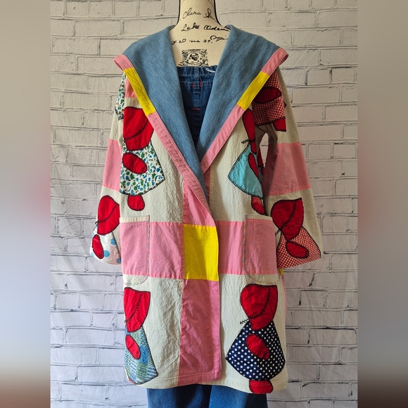 Colorful Patchwork Coat with Sun Bonnet Sue - Picture 2 of 7